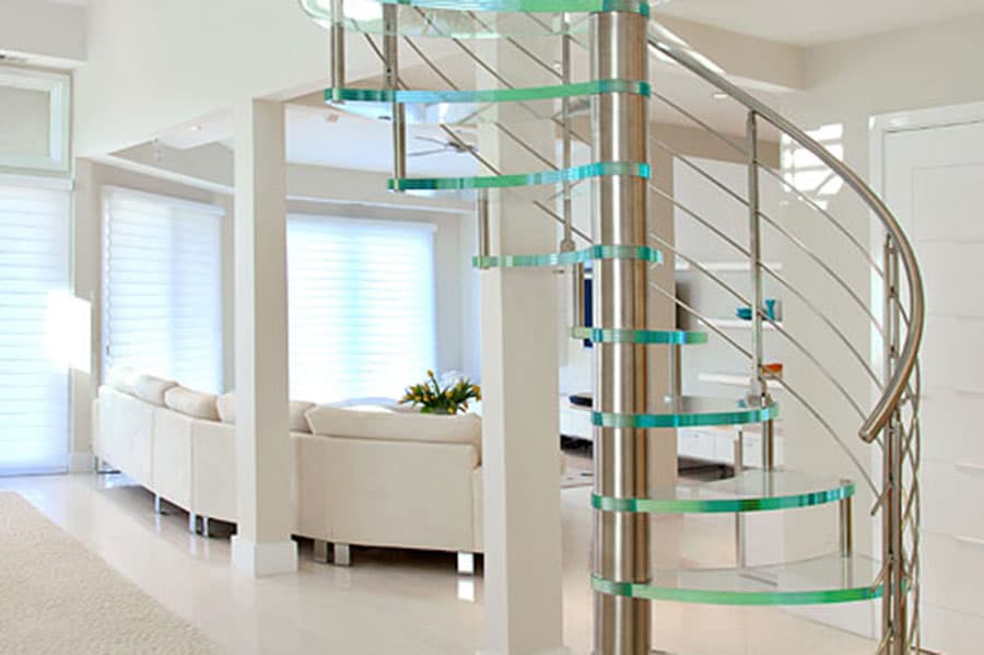 Stairs handrails glass