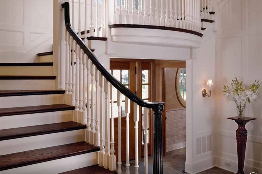 Stairs handrails wood